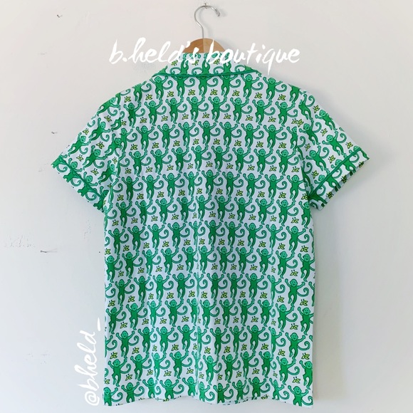 Roller Rabbit Monkey Polo Pajamas in Emerald Monkey Green Size Small S New NWT - Picture 9 of 17
